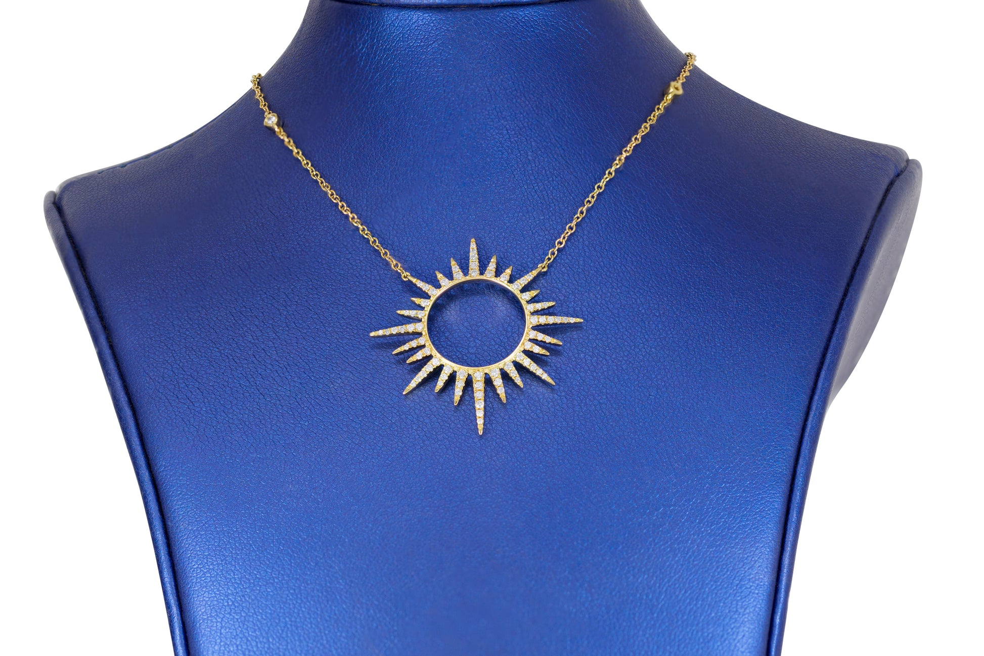 Gold Diamond Sun Necklace